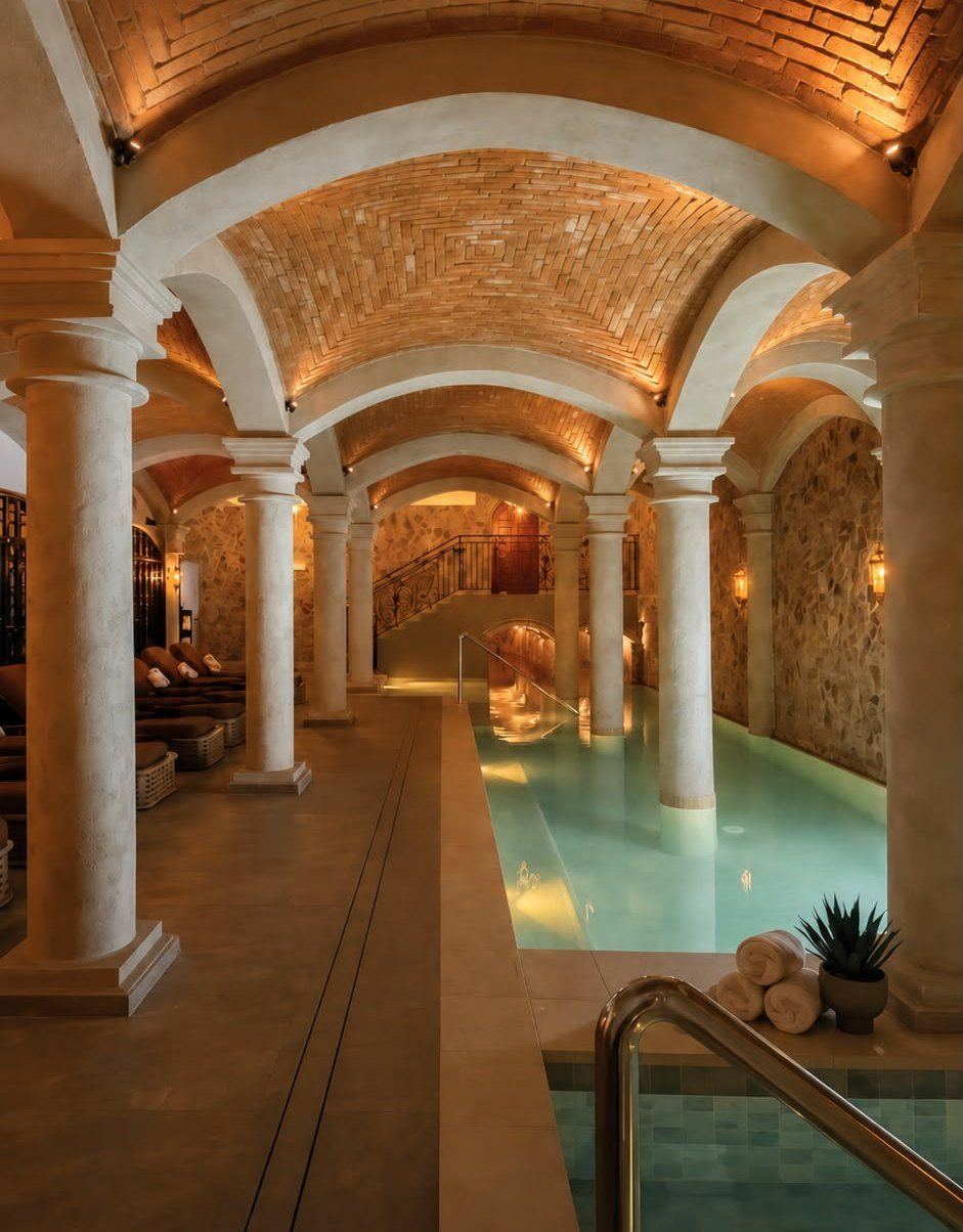 The vaulted Roman-bath pool at Elysium Spa